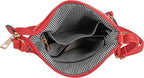 DELUXITY | Red Crossbody Bag | Women's Fashion Multi-Pocket Double Zipper Purse - Image 6