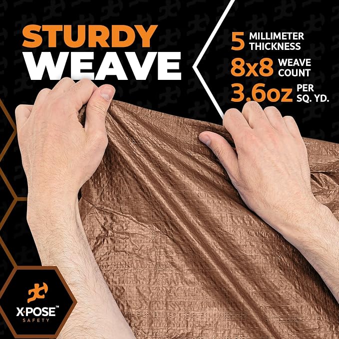 Multipurpose Protective Cover Brown Poly Tarp 10' x 15' - Image 5