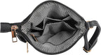 DELUXITY Crossbody Purse Bag Shoulder Bag Multi Pocket Zipper Purse | Black - Image 6