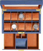 ROTHWELL 10-Slot Watch Box in Leather by RothwellSanFrancisco
